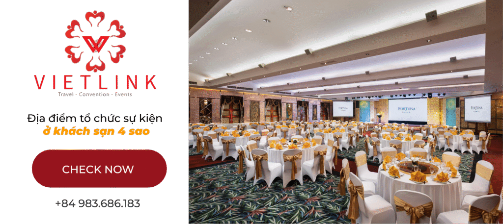 Địa điểm tổ chức sự kiện tại khách sạn 4 sao tại Hà Nội